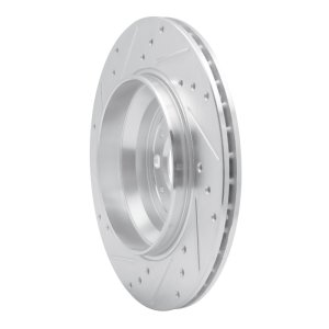 Volvo XC90 Brake Rotor (1) - Rear Right - R1 Concepts - Drilled & Slotted - Silver - `03-`14